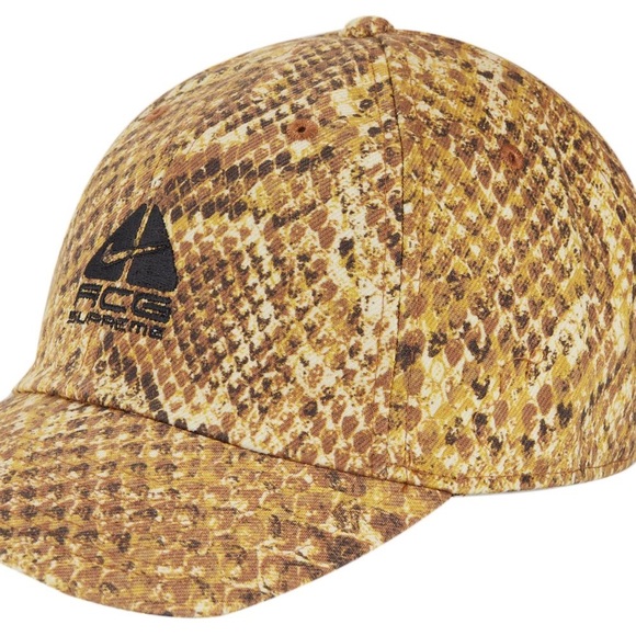 SUPREME x NIKE ACG • denim 6 panel hat gold snakeprint - Picture 2 of 5